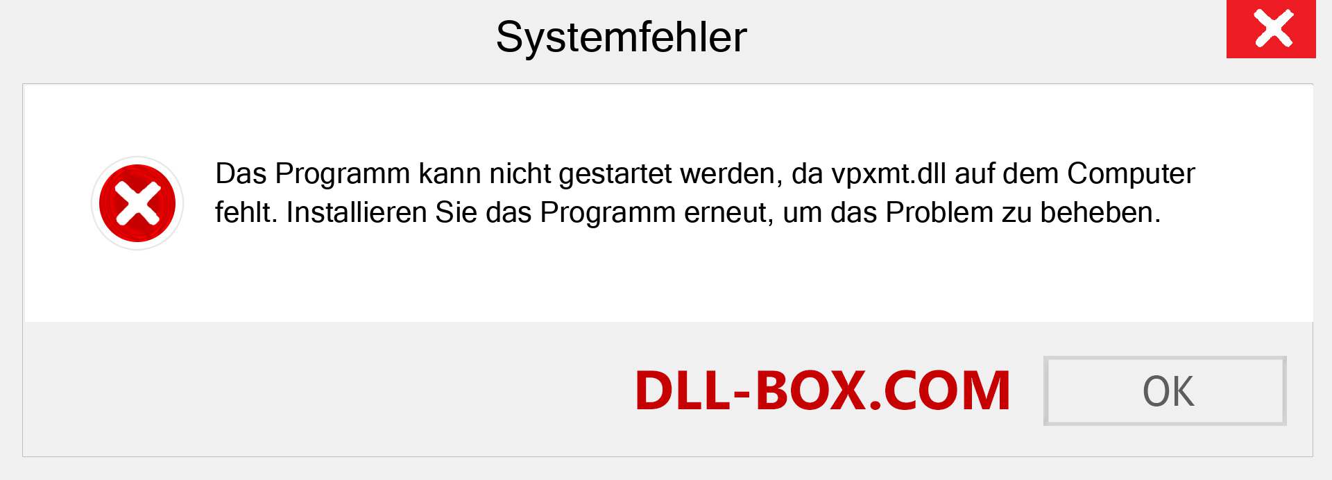 vpxmt.dll-Datei fehlt?. Download für Windows 7, 8, 10 - Fix vpxmt dll Missing Error unter Windows, Fotos, Bildern